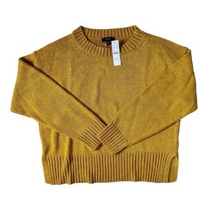 J.Crew Relaxed Linen-Cotton Blend Beach Knit Sweater Medium Maize NWT